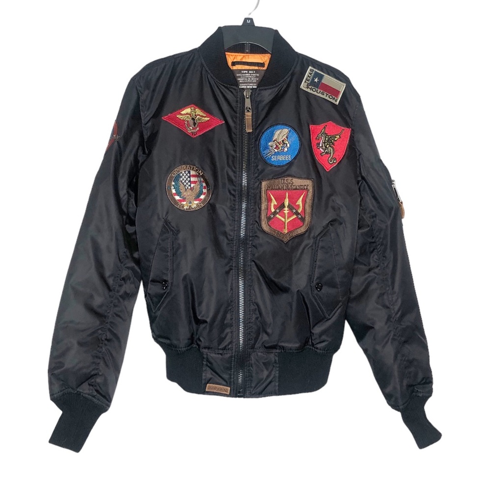 Top Gun Bomber Jacket Limited Edition MA-1 Nylon Patch Halloween Maverick